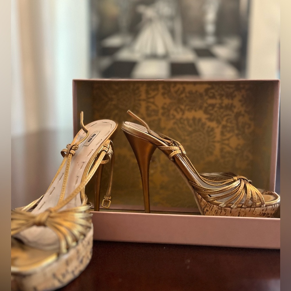 gold leather sandals